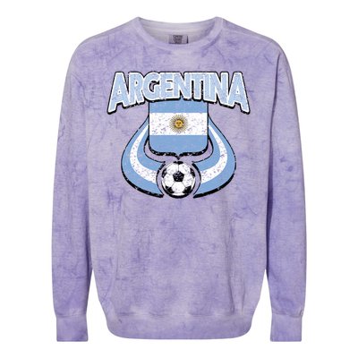 Argentina Soccer Country Flag Shield Argentinian Pride Gift Colorblast Crewneck Sweatshirt