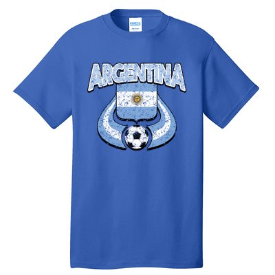 Argentina Soccer Country Flag Shield Argentinian Pride Gift Tall T-Shirt