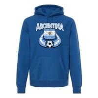 Argentina Soccer Country Flag Shield Argentinian Pride Gift Premium Hoodie