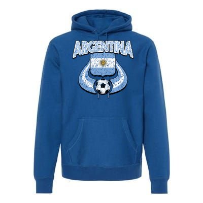 Argentina Soccer Country Flag Shield Argentinian Pride Gift Premium Hoodie