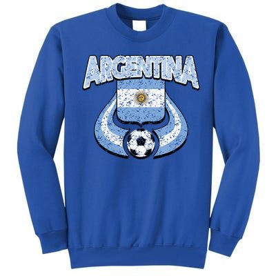 Argentina Soccer Country Flag Shield Argentinian Pride Gift Tall Sweatshirt