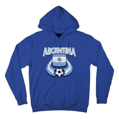 Argentina Soccer Country Flag Shield Argentinian Pride Gift Tall Hoodie