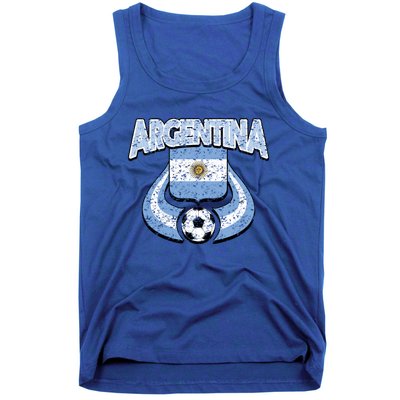 Argentina Soccer Country Flag Shield Argentinian Pride Gift Tank Top