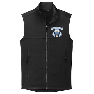 Argentina Soccer Country Flag Shield Argentinian Pride Gift Collective Smooth Fleece Vest