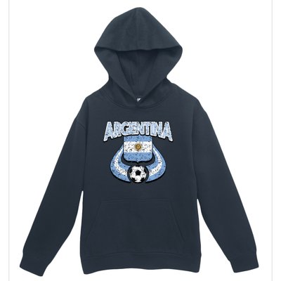 Argentina Soccer Country Flag Shield Argentinian Pride Gift Urban Pullover Hoodie