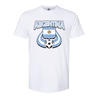 Argentina Soccer Country Flag Shield Argentinian Pride Gift Softstyle CVC T-Shirt