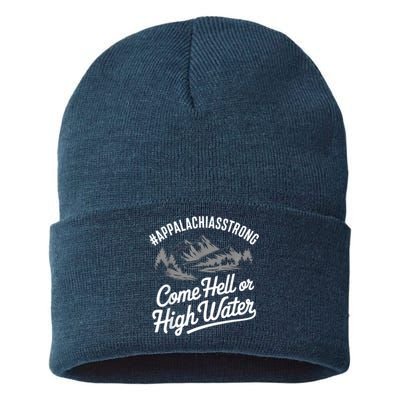 Appalachia Strong Come Hell Or High Water Mountain Nc Vn Tn Sustainable Knit Beanie