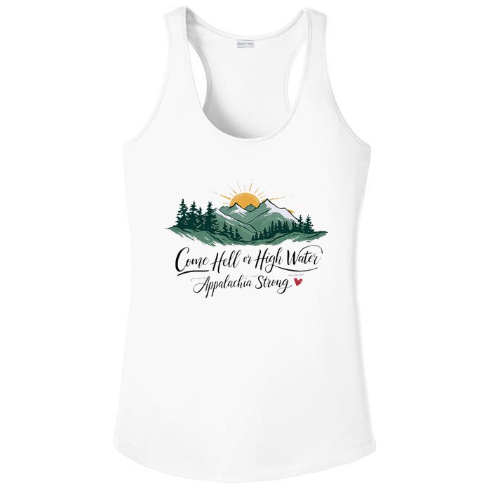 Appalachia Strong Come Hell Or High Water Ladies PosiCharge Competitor Racerback Tank