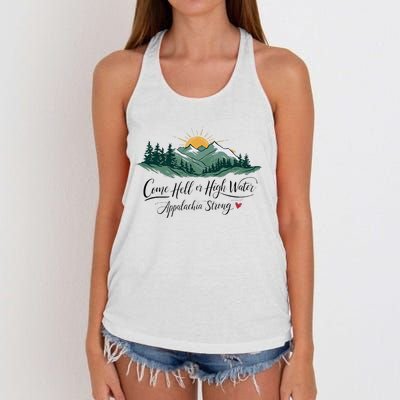 Appalachia Strong Come Hell Or High Water Women's Knotted Racerback Tank