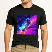 Astronaut Surfing Cosmic Rainbow Wave Graphic Design Art Cooling Performance Crew T-Shirt