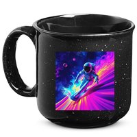 Astronaut Surfing Cosmic Rainbow Wave Graphic Design Art 15oz Campfire Ceramic Mug