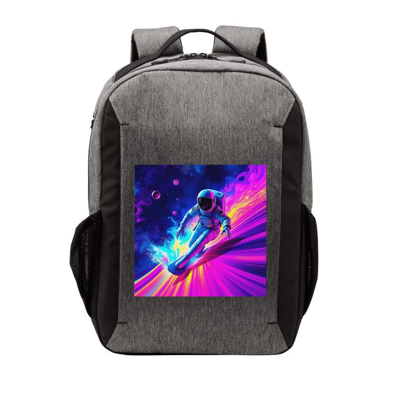 Astronaut Surfing Cosmic Rainbow Wave Graphic Design Art Vector Backpack