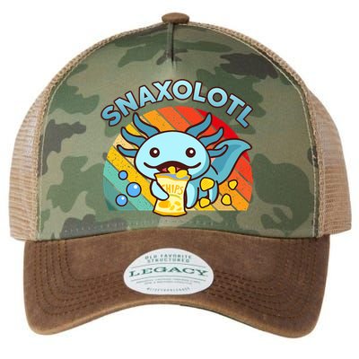Axolotl- Snaxolotl Cute Axolotl Snacks Funny Food  Legacy Tie Dye Trucker Hat