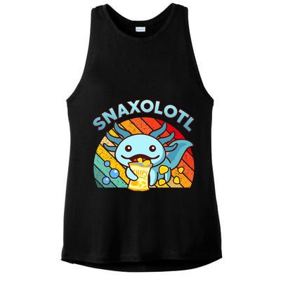Axolotl- Snaxolotl Cute Axolotl Snacks Funny Food  Ladies PosiCharge Tri-Blend Wicking Tank