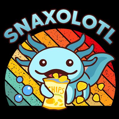 Axolotl- Snaxolotl Cute Axolotl Snacks Funny Food  T-Shirt