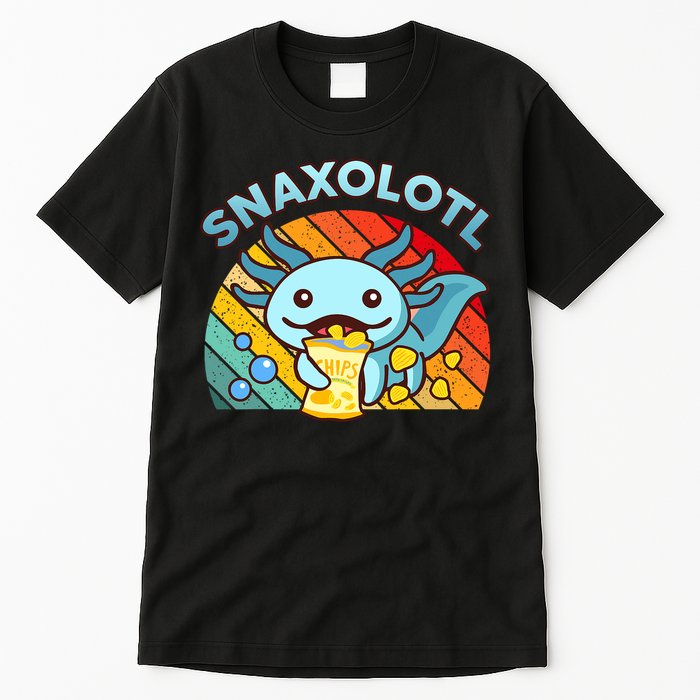Axolotl- Snaxolotl Cute Axolotl Snacks Funny Food  Tall T-Shirt