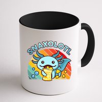 Axolotl- Snaxolotl Cute Axolotl Snacks Funny Food  Mug