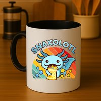 Axolotl- Snaxolotl Cute Axolotl Snacks Funny Food  Mug