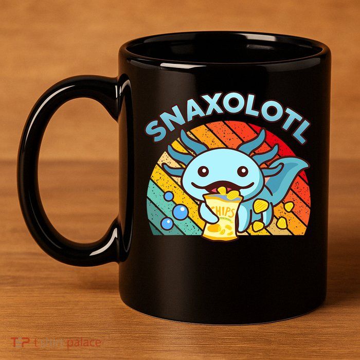 Axolotl- Snaxolotl Cute Axolotl Snacks Funny Food  11oz C Handle Ceramic Mug