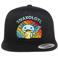 Axolotl- Snaxolotl Cute Axolotl Snacks Funny Food  Flatbill Hat
