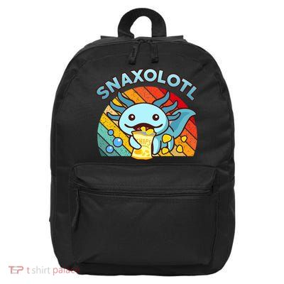 Axolotl- Snaxolotl Cute Axolotl Snacks Funny Food  16 in Basic Backpack