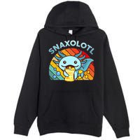 Axolotl- Snaxolotl Cute Axolotl Snacks Funny Food  Premium Pullover Hoodie