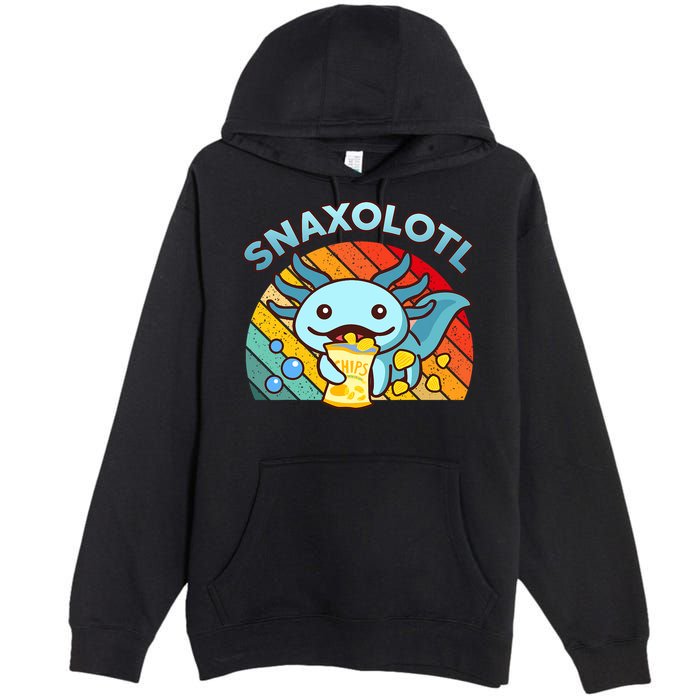 Axolotl- Snaxolotl Cute Axolotl Snacks Funny Food  Premium Pullover Hoodie