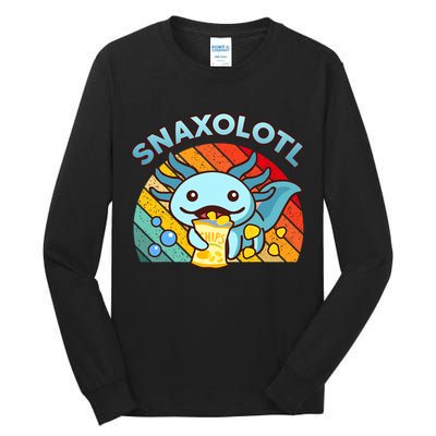 Axolotl- Snaxolotl Cute Axolotl Snacks Funny Food  Tall Long Sleeve T-Shirt