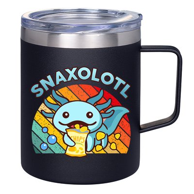 Axolotl- Snaxolotl Cute Axolotl Snacks Funny Food  12oz Stainless Steel Coffee Mug
