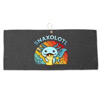 Axolotl- Snaxolotl Cute Axolotl Snacks Funny Food  Large Microfiber Waffle Golf Towel