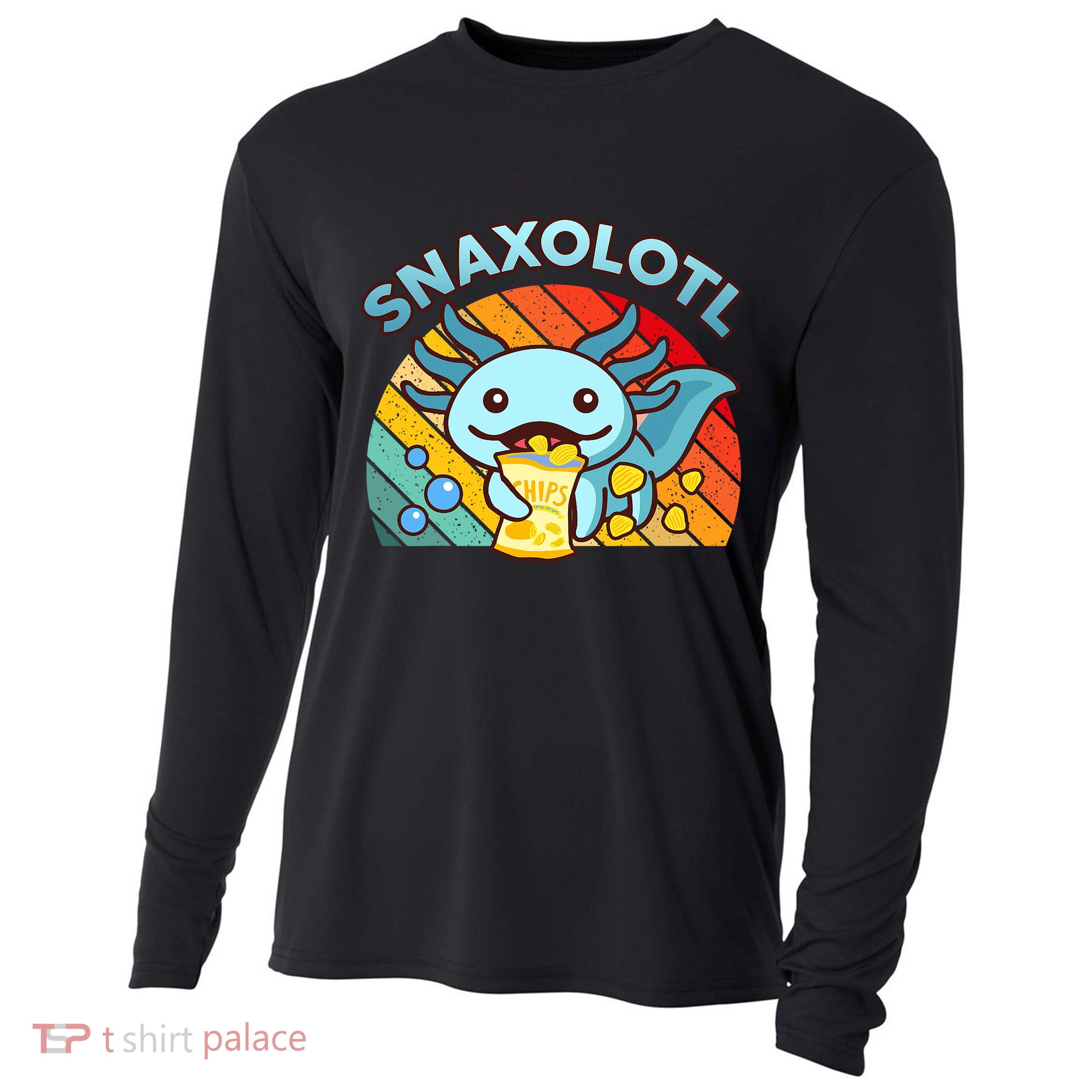 Axolotl- Snaxolotl Cute Axolotl Snacks Funny Food  Cooling Performance Long Sleeve Crew