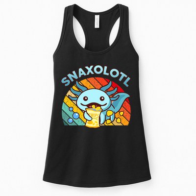 Axolotl- Snaxolotl Cute Axolotl Snacks Funny Food  Womens Tank Top