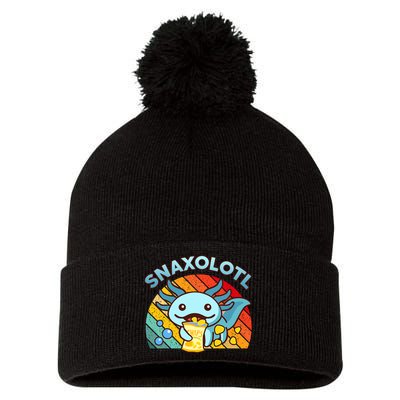 Axolotl- Snaxolotl Cute Axolotl Snacks Funny Food  Pom Pom 12in Knit Beanie