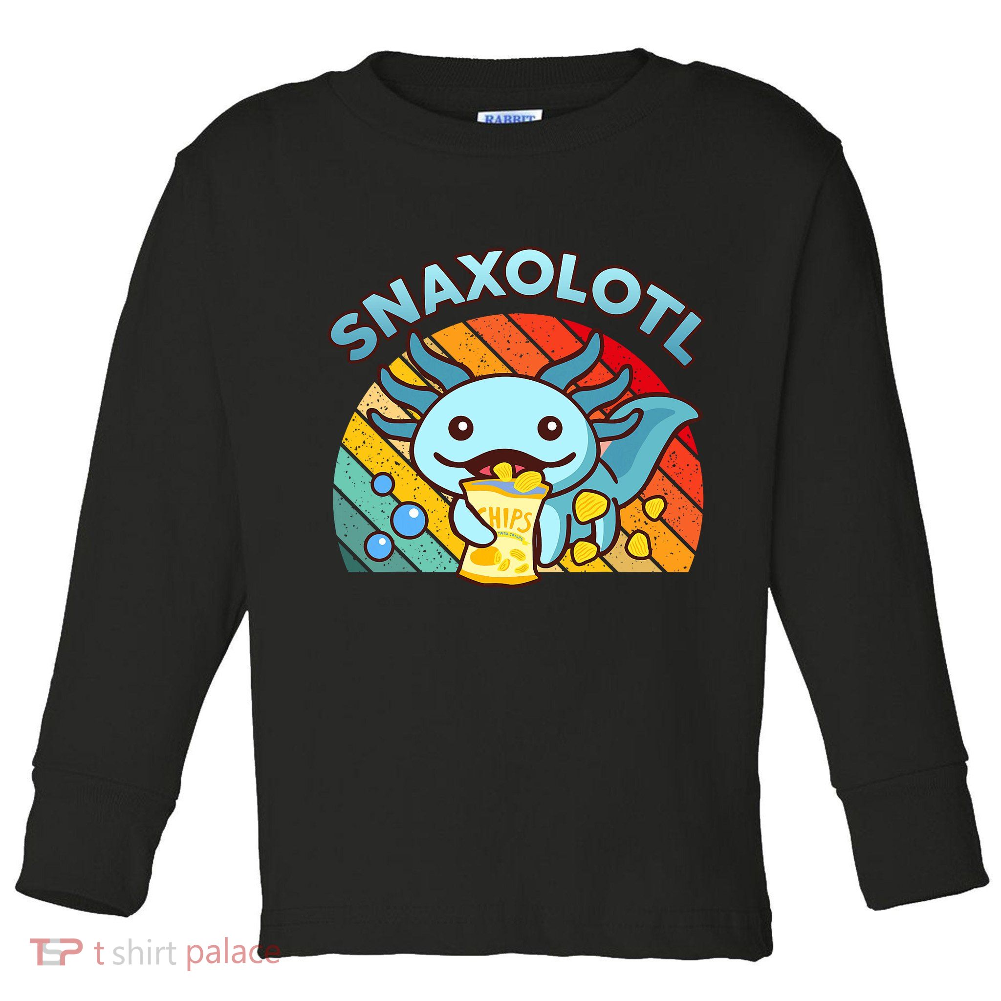 Axolotl- Snaxolotl Cute Axolotl Snacks Funny Food  Toddler Long Sleeve Shirt