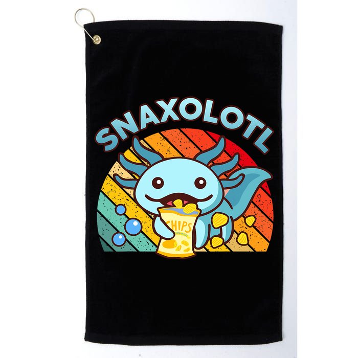 Axolotl- Snaxolotl Cute Axolotl Snacks Funny Food  Golf Towel