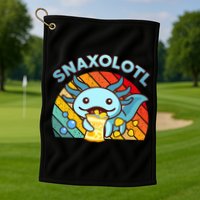 Axolotl- Snaxolotl Cute Axolotl Snacks Funny Food  Golf Towel