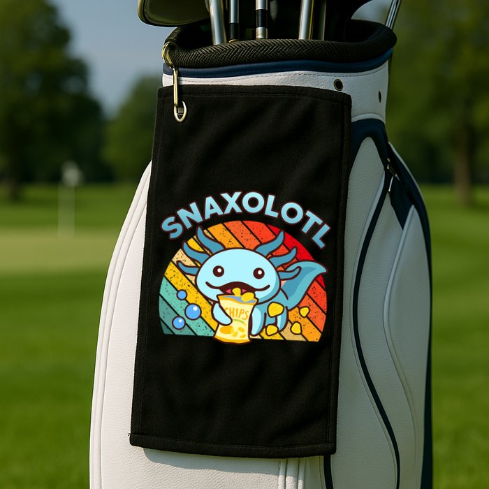 Axolotl- Snaxolotl Cute Axolotl Snacks Funny Food  Golf Towel