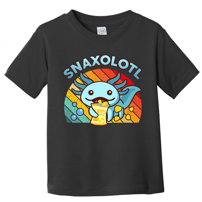 Axolotl- Snaxolotl Cute Axolotl Snacks Funny Food  Toddler T-Shirt