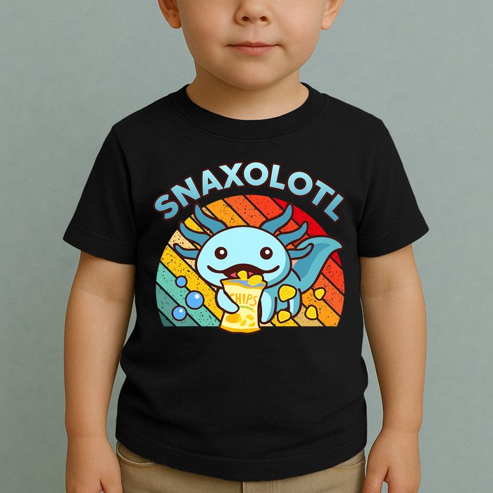Axolotl- Snaxolotl Cute Axolotl Snacks Funny Food  Toddler T-Shirt