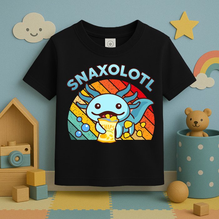 Axolotl- Snaxolotl Cute Axolotl Snacks Funny Food  Toddler T-Shirt