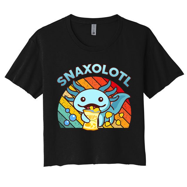 Axolotl- Snaxolotl Cute Axolotl Snacks Funny Food  Crop Top