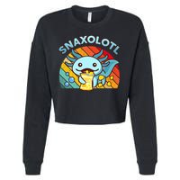 Axolotl- Snaxolotl Cute Axolotl Snacks Funny Food  Cropped Pullover Crew