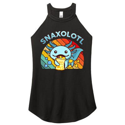 Axolotl- Snaxolotl Cute Axolotl Snacks Funny Food  Women's Perfect Tri Rocker Tank