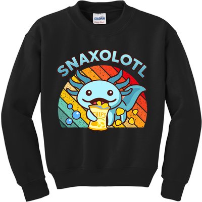 Axolotl- Snaxolotl Cute Axolotl Snacks Funny Food  Kids Sweatshirt