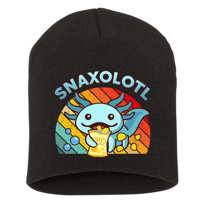 Axolotl- Snaxolotl Cute Axolotl Snacks Funny Food  Short Acrylic Beanie
