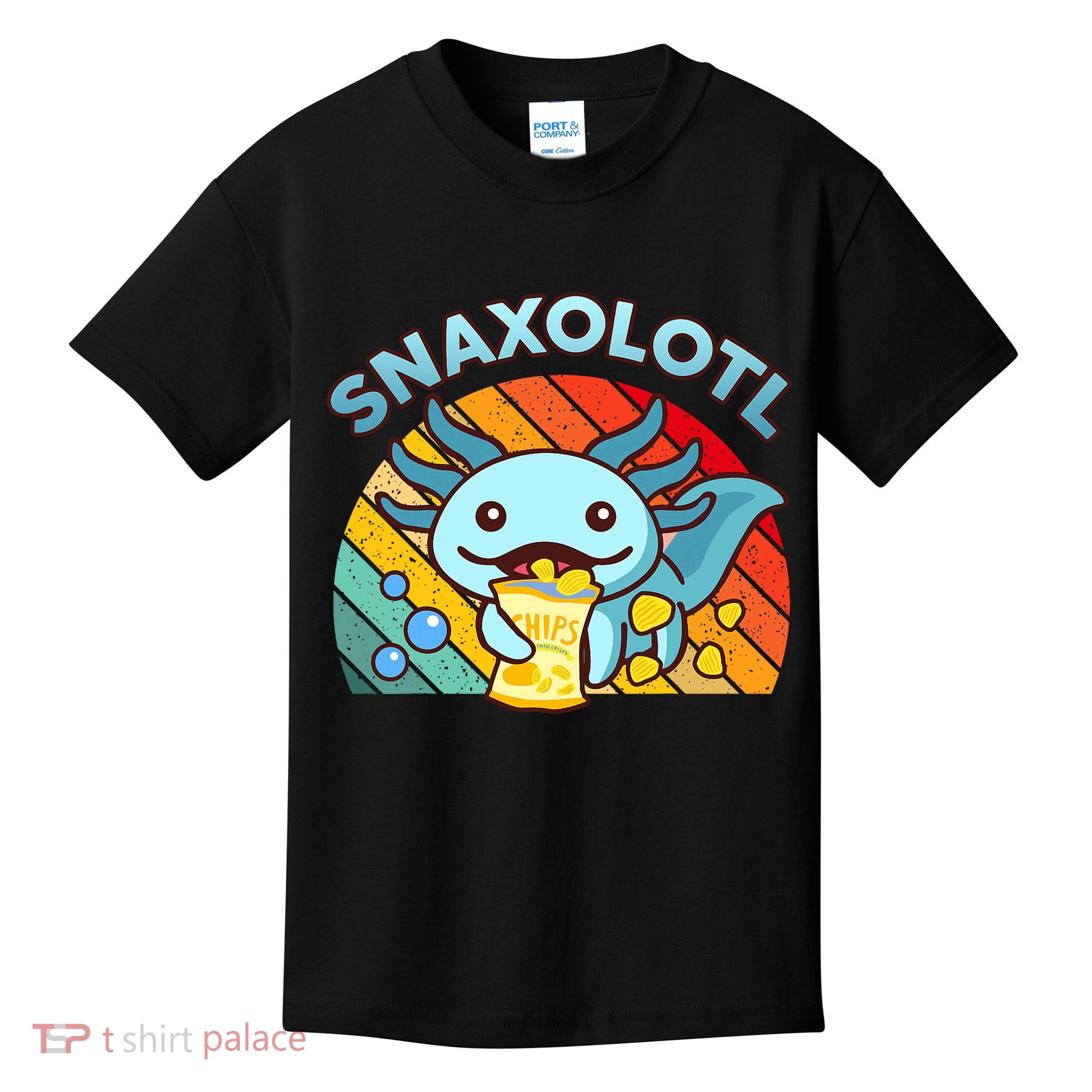 Axolotl- Snaxolotl Cute Axolotl Snacks Funny Food  Kids T-Shirt