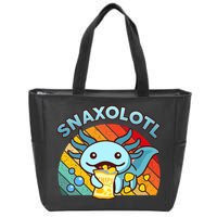 Axolotl- Snaxolotl Cute Axolotl Snacks Funny Food  Zip Tote Bag