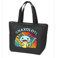 Axolotl- Snaxolotl Cute Axolotl Snacks Funny Food  Zip Tote Bag