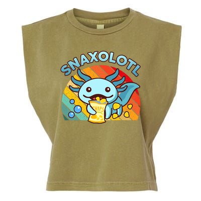 Axolotl- Snaxolotl Cute Axolotl Snacks Funny Food  Garment-Dyed Women's Muscle Tee