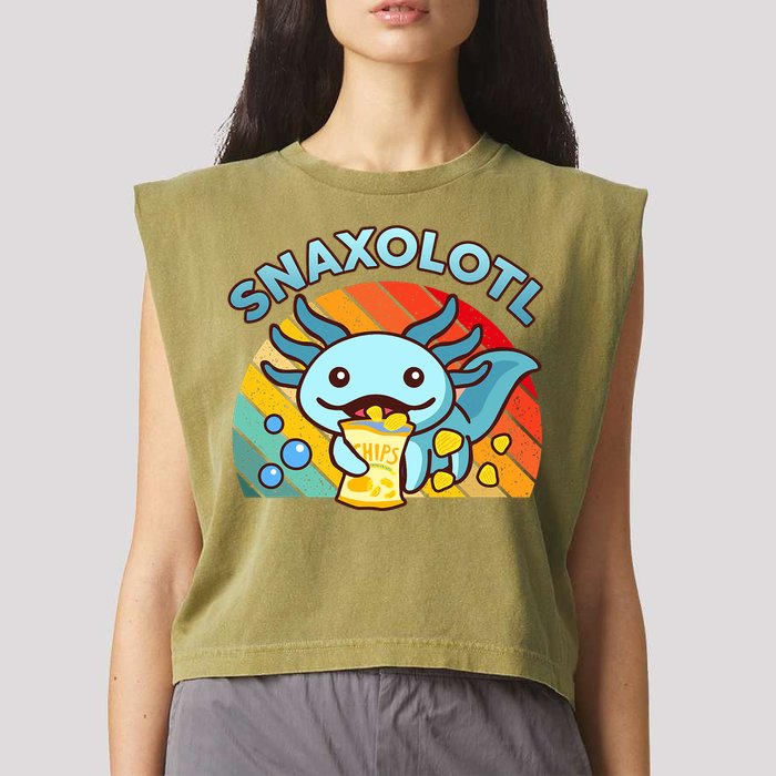 Axolotl- Snaxolotl Cute Axolotl Snacks Funny Food  Garment-Dyed Women's Muscle Tee
